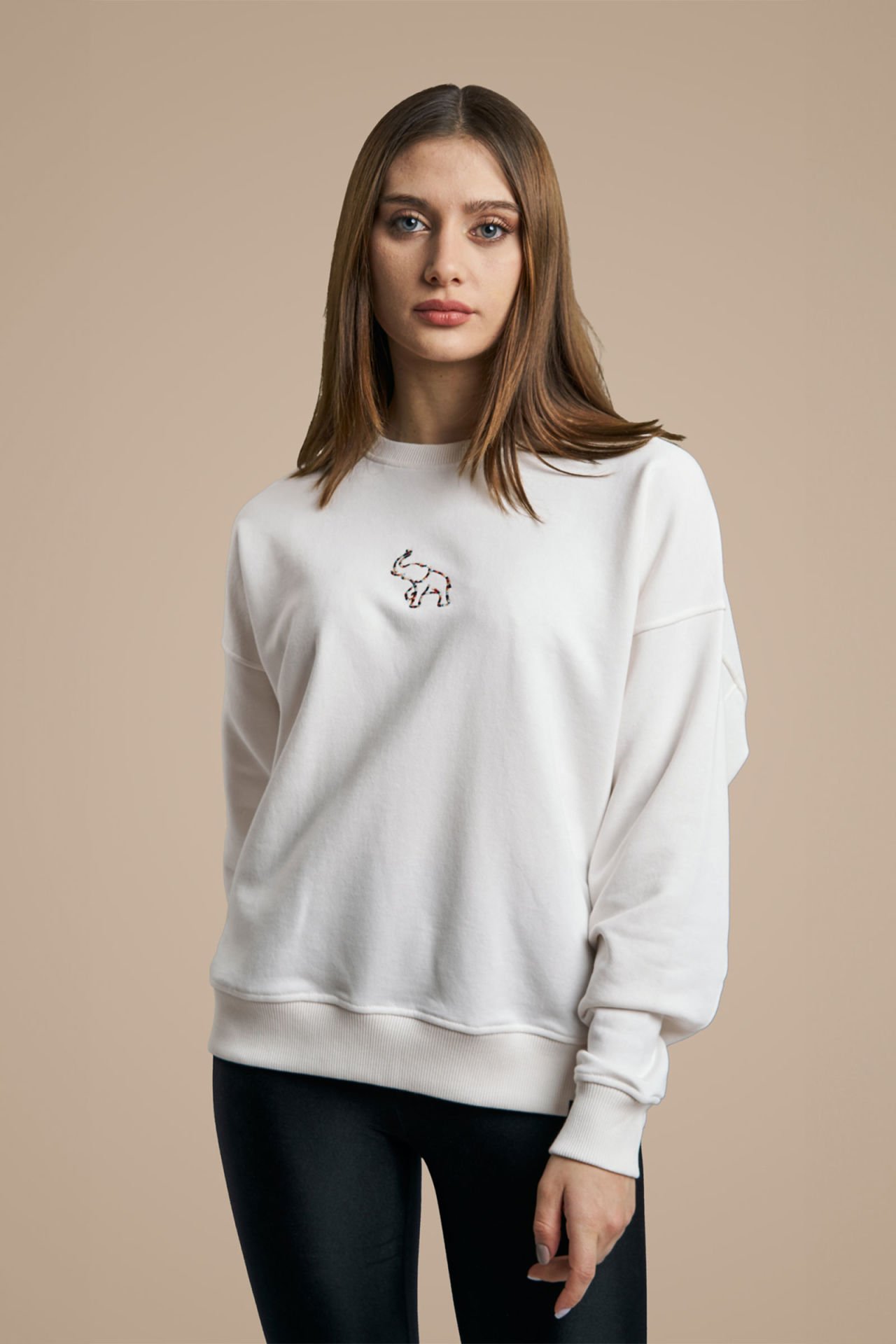 Fil Nakışlı Casual Sweatshirt