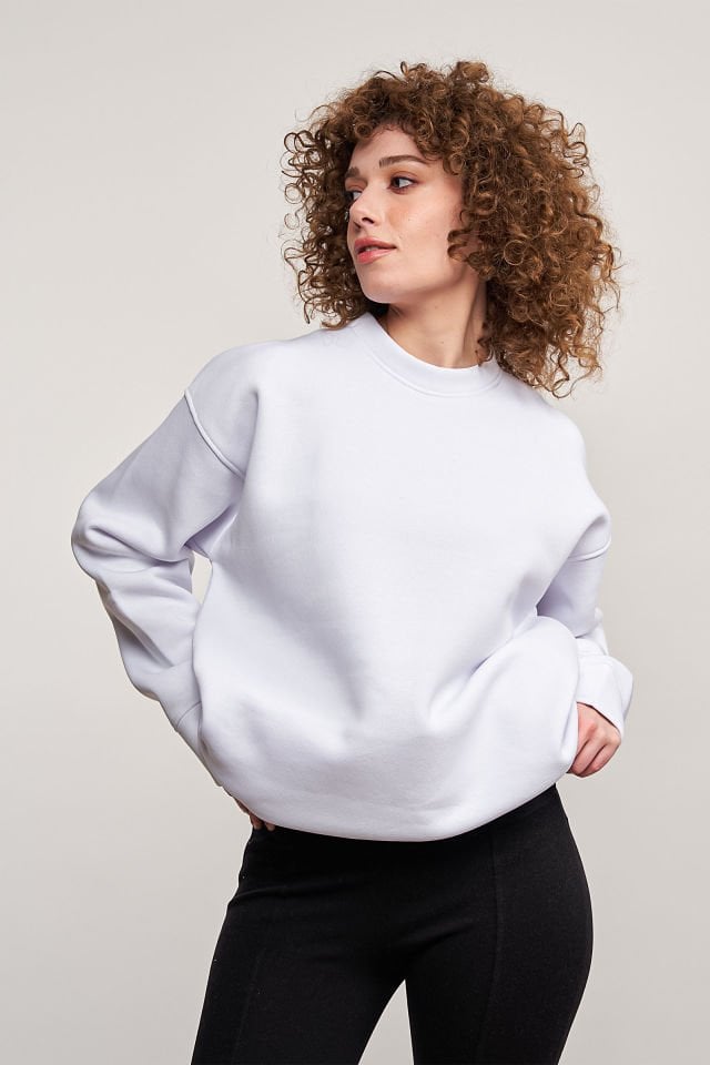 Oversize Sweatshirt - Beyaz