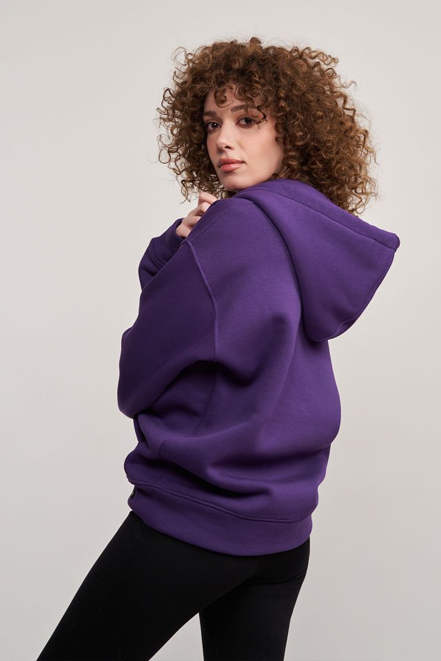 Silver Fermuarlı Sweatshirt - Mor