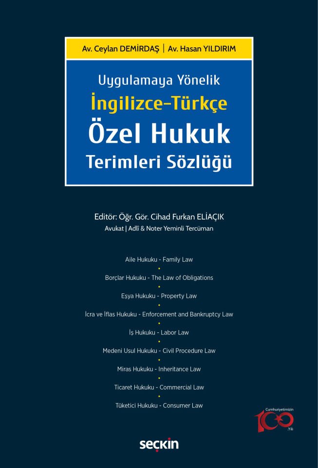 İngilizce - Türkçe Özel Hukuk Terimleri Sözlüğü