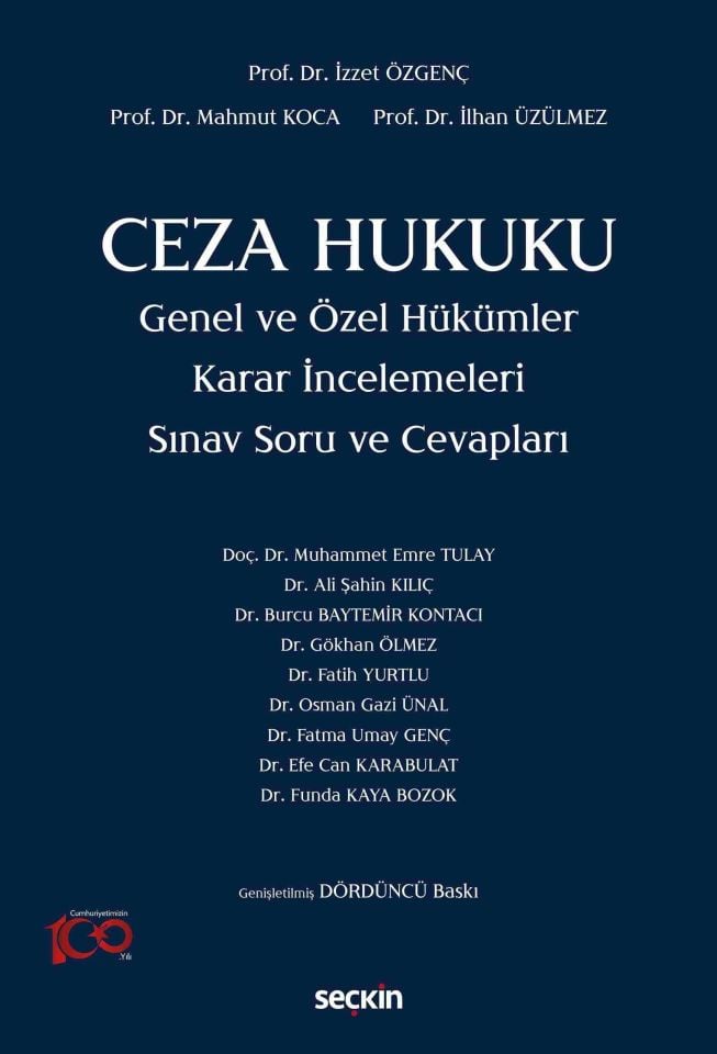 Ceza Hukuku Genel ve Özel Hükümler Sınav Soru ve Cevapları