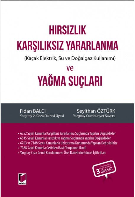 Hırsızlık, Karşılıksız Yararlanma (Kaçak Elektrik, Su ve Doğlagaz Kullanımı) ve Yağma Suçları