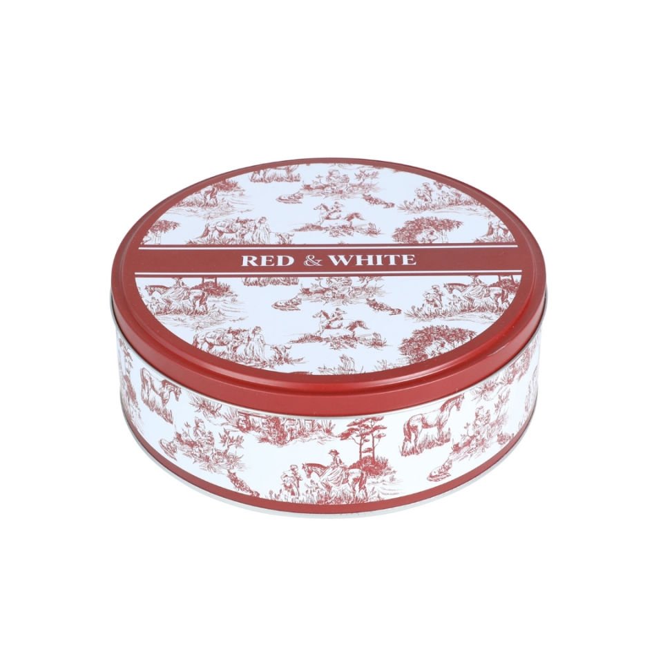 Sarkap Home Yuvarlak Metal Saklama Kabı Kırmızı