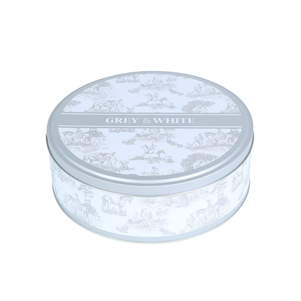 Sarkap Home Yuvarlak Metal Saklama Kabı Gri