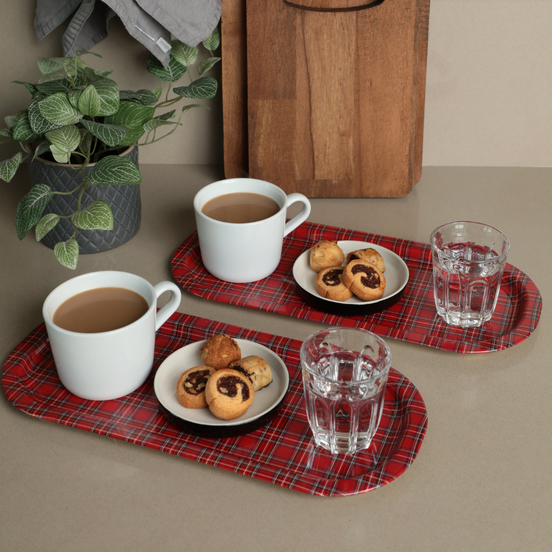 Sarkap Home 2'li Oval Sunumluk Tepsi EKOSEKIRMIZI