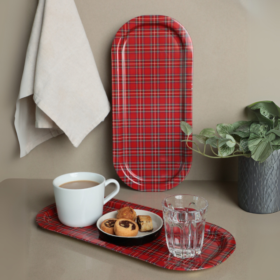 Sarkap Home 2'li Oval Sunumluk Tepsi EKOSEKIRMIZI