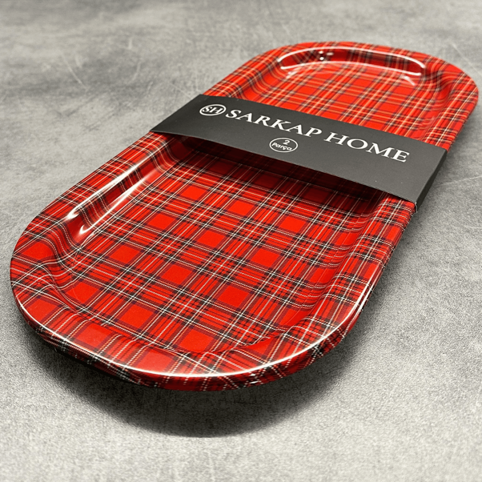 Sarkap Home 2'li Oval Sunumluk Tepsi EKOSEKIRMIZI