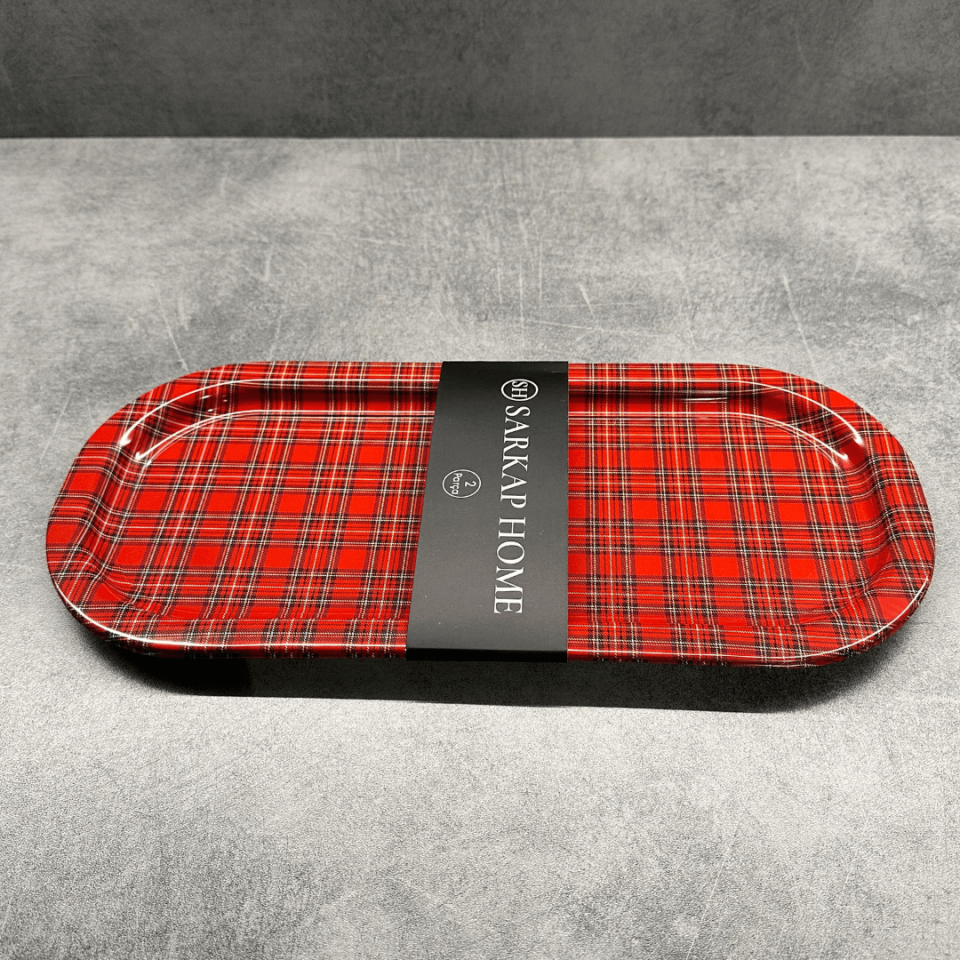 Sarkap Home 2'li Oval Sunumluk Tepsi EKOSEKIRMIZI