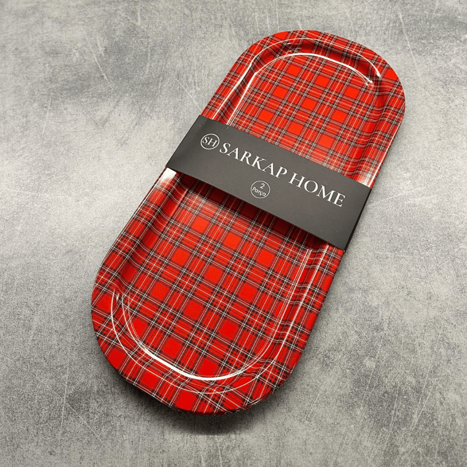 Sarkap Home 2'li Oval Sunumluk Tepsi EKOSEKIRMIZI