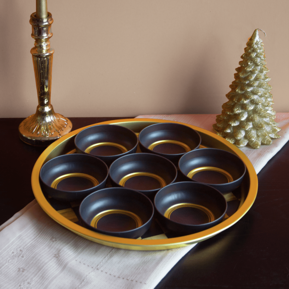 Sarkap Home 7'li Çerezlik ve Tepsi Seti Dama