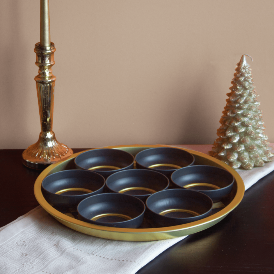 Sarkap Home 7'li Çerezlik ve Tepsi Seti Dama