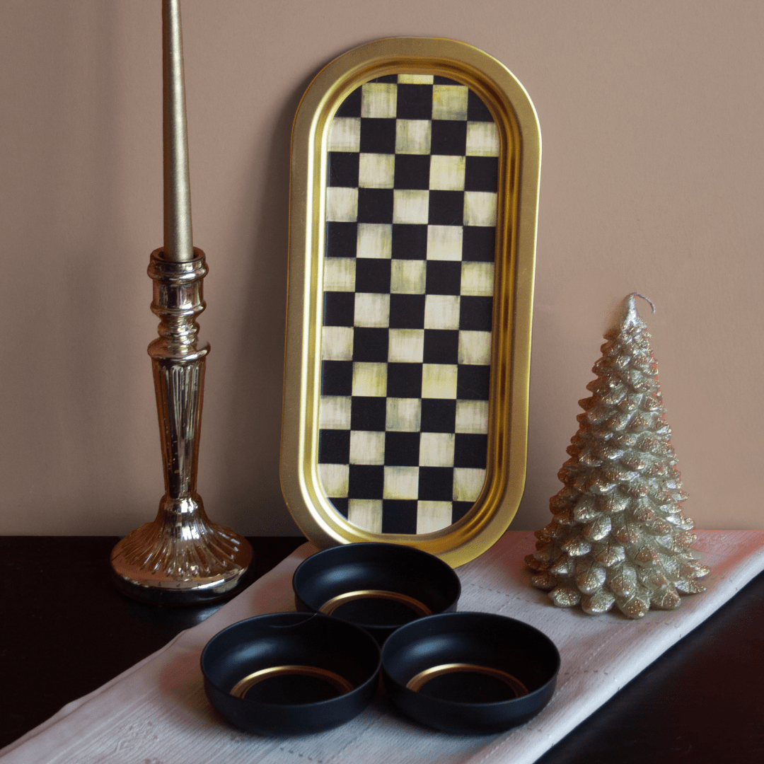 Sarkap Home 3'lü Çerezlik ve Sunumluk Tepsi Seti Dama