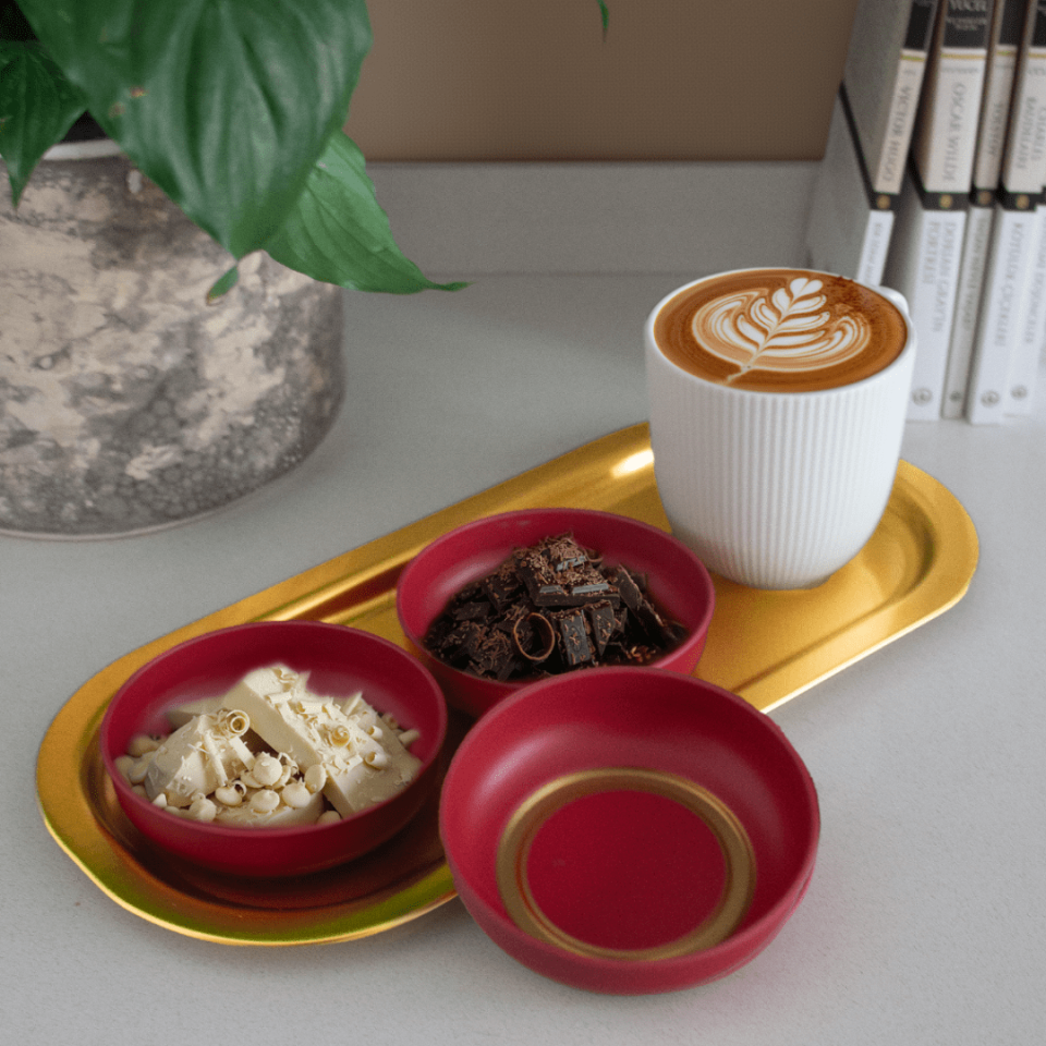 Sarkap Home 3'lü Çerezlik ve Sunumluk Tepsi Seti Kırmızı-Gold