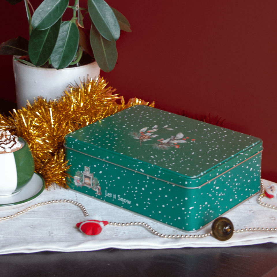 Sarkap Home Let It Snow Dikdörtgen Dekoratif Metal Saklama Kutusu KarModel