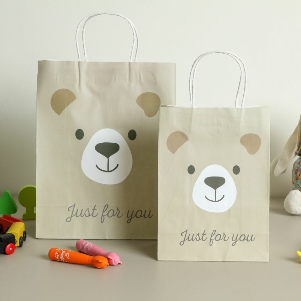 Sarkap Home 3'lü 19x26 Desenli Kraft Kağıdı Poşet Çanta Kahverengi