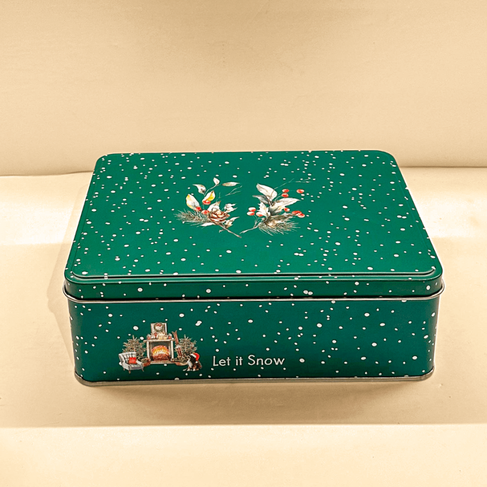 Sarkap Home Let It Snow Dikdörtgen Dekoratif Metal Saklama Kutusu KarModel