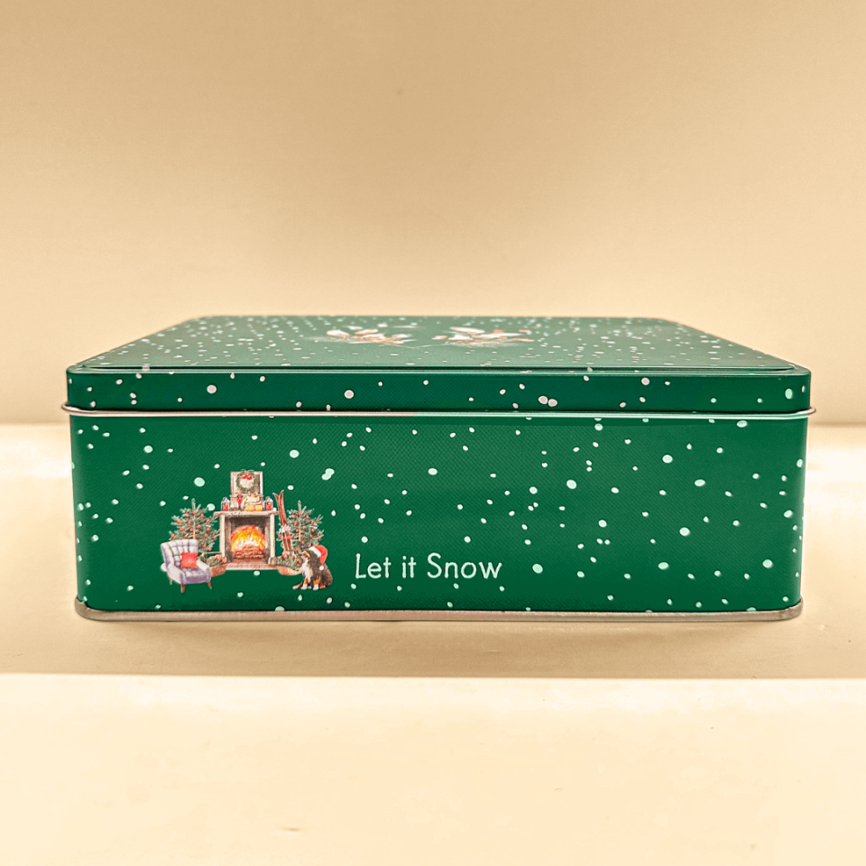 Sarkap Home Let It Snow Dikdörtgen Dekoratif Metal Saklama Kutusu KarModel