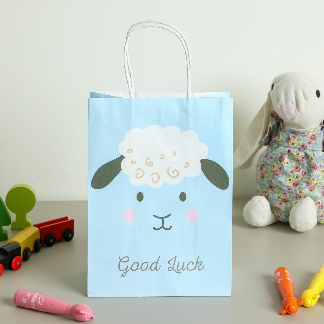 Sarkap Home 3'lü 19x26 Desenli Kraft Kağıdı Poşet Çanta Mavi