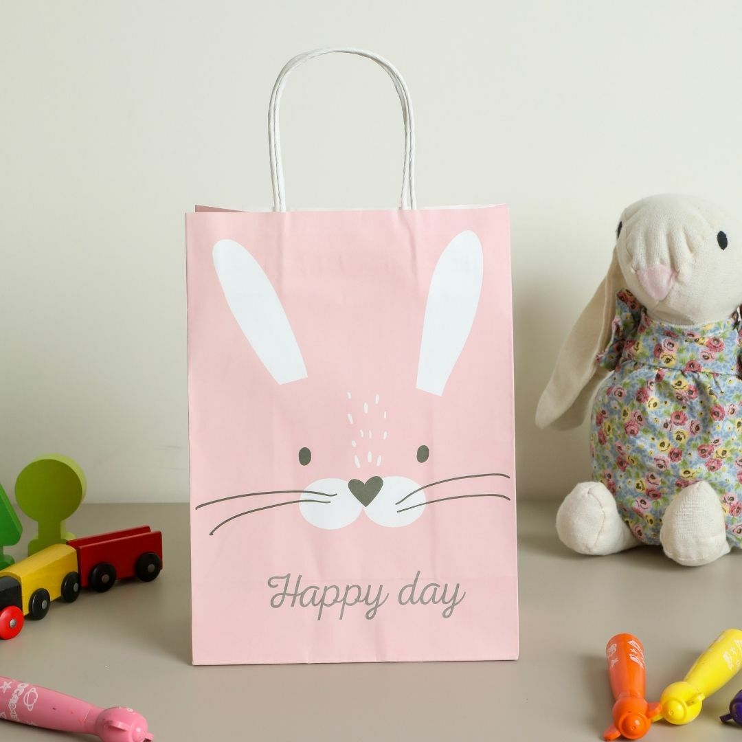 Sarkap Home 3'lü 19x26 Desenli Kraft Kağıdı Poşet Çanta Pembe