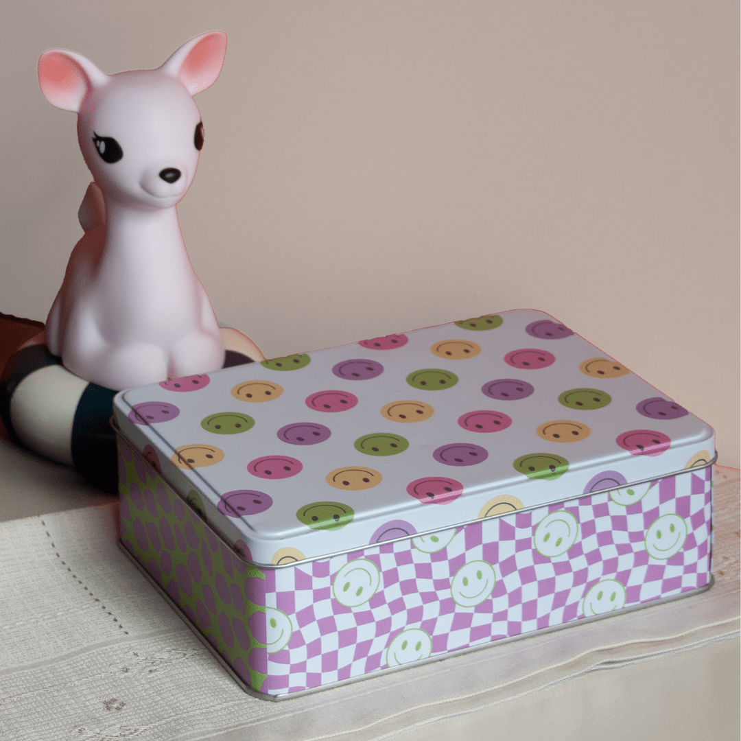 Sarkap Home Gülen Yüz Dikdörtgen Dekoratif Saklama Kutusu