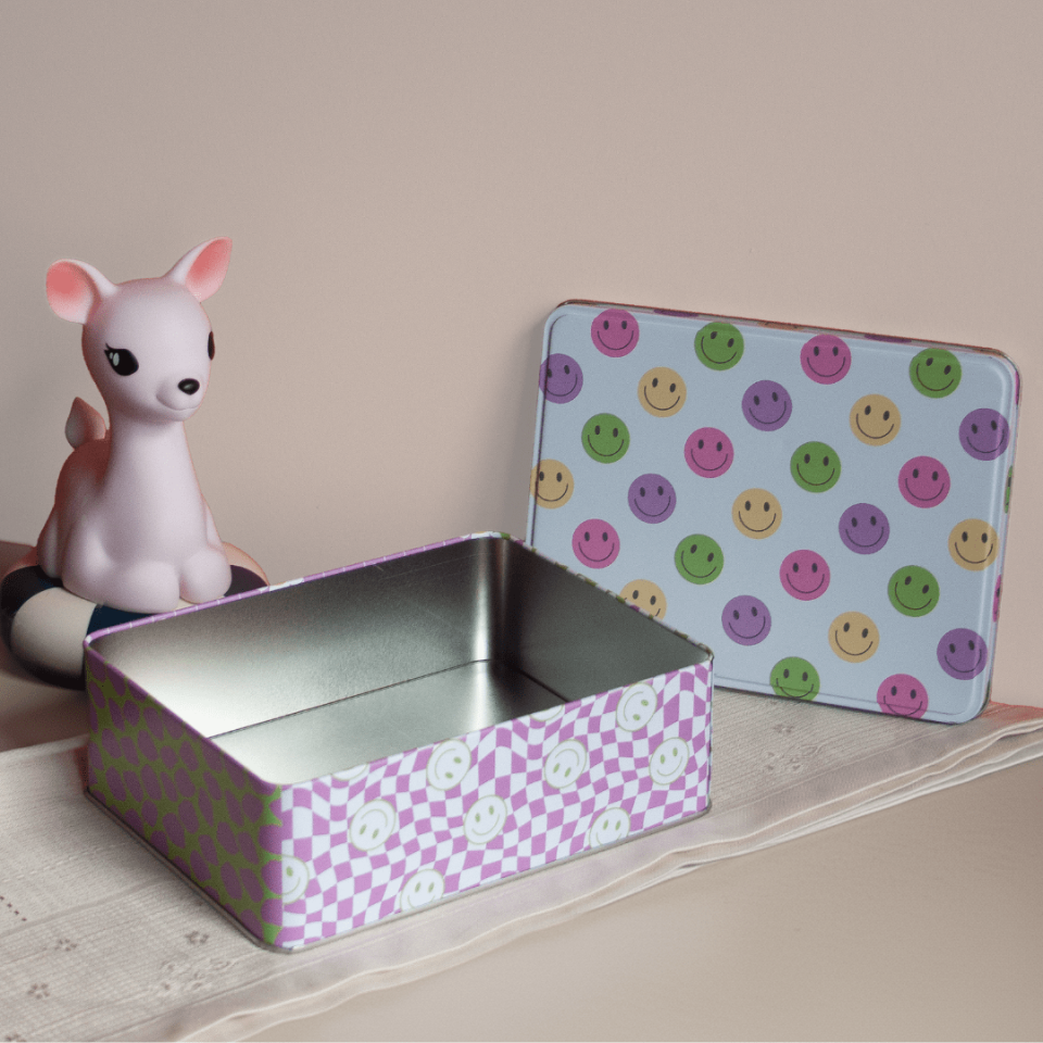 Sarkap Home Gülen Yüz Dikdörtgen Dekoratif Saklama Kutusu