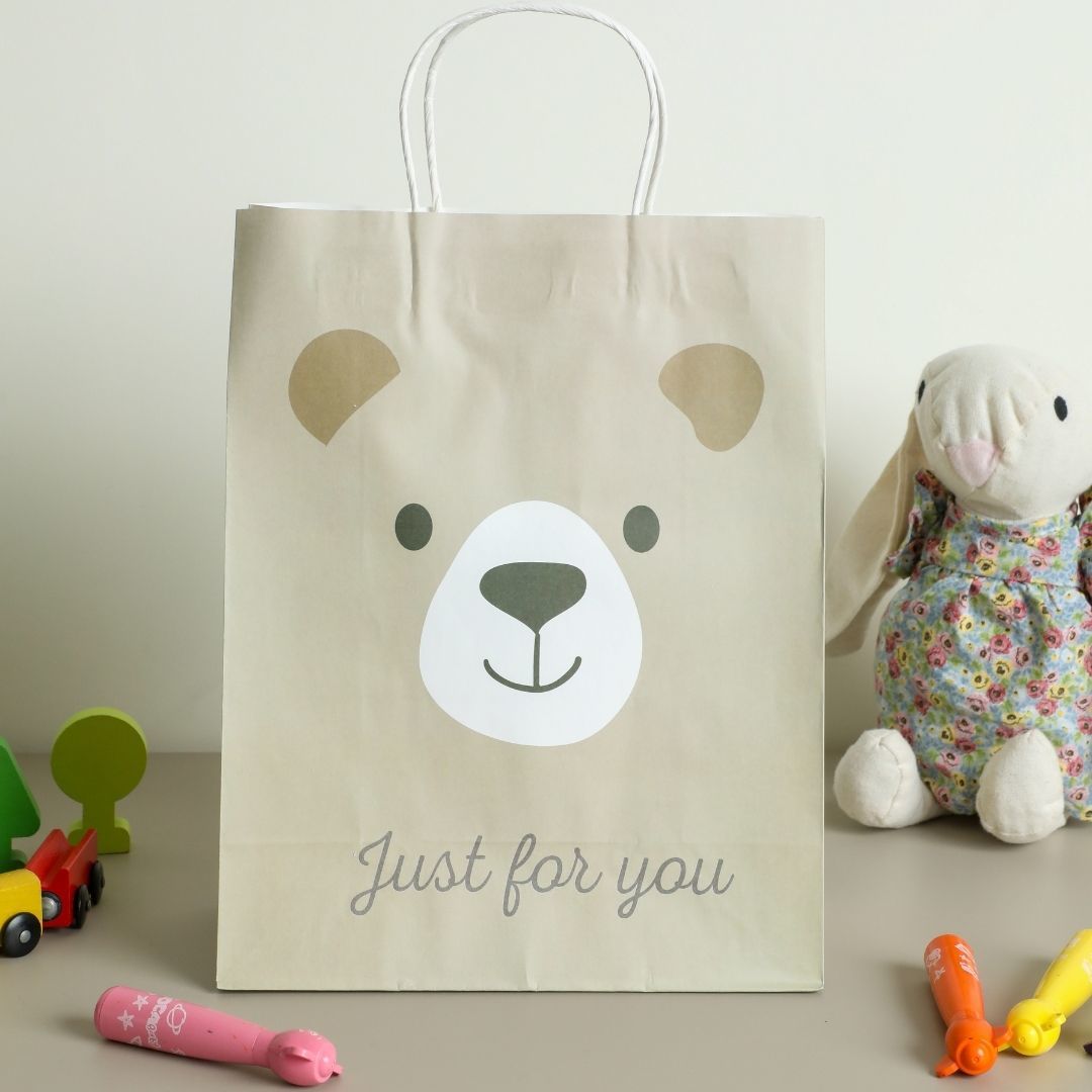 Sarkap Home 3'lü 26x33 Desenli Kraft Kağıt Poşet Çanta Kahverengi