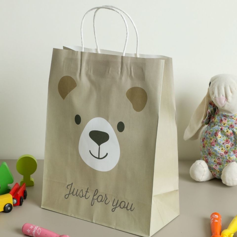 Sarkap Home 3'lü 26x33 Desenli Kraft Kağıt Poşet Çanta Kahverengi