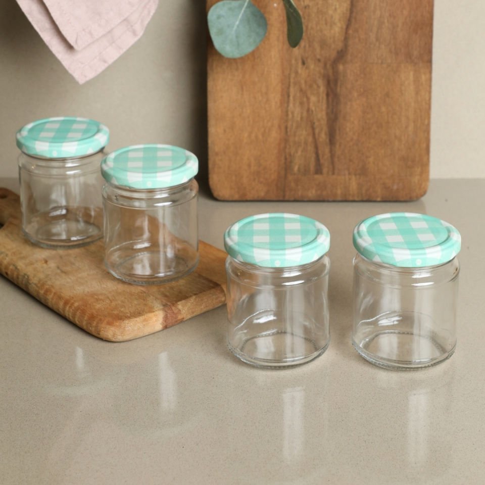Sarkap Home 4'lü 210 ml Yuvarlak Cam Kavanoz YeşilEkose