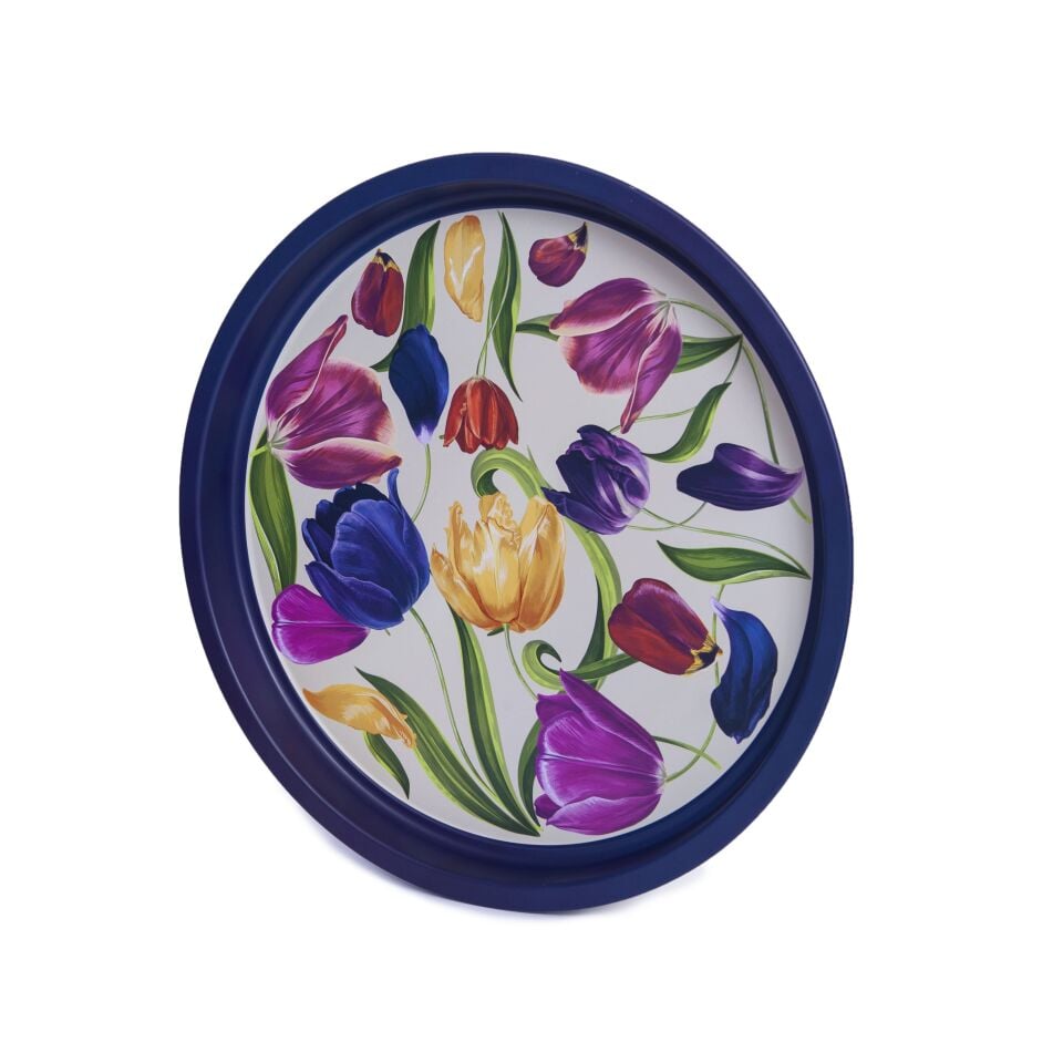 Sarkap Home Desenli Metal Tepsi Lale