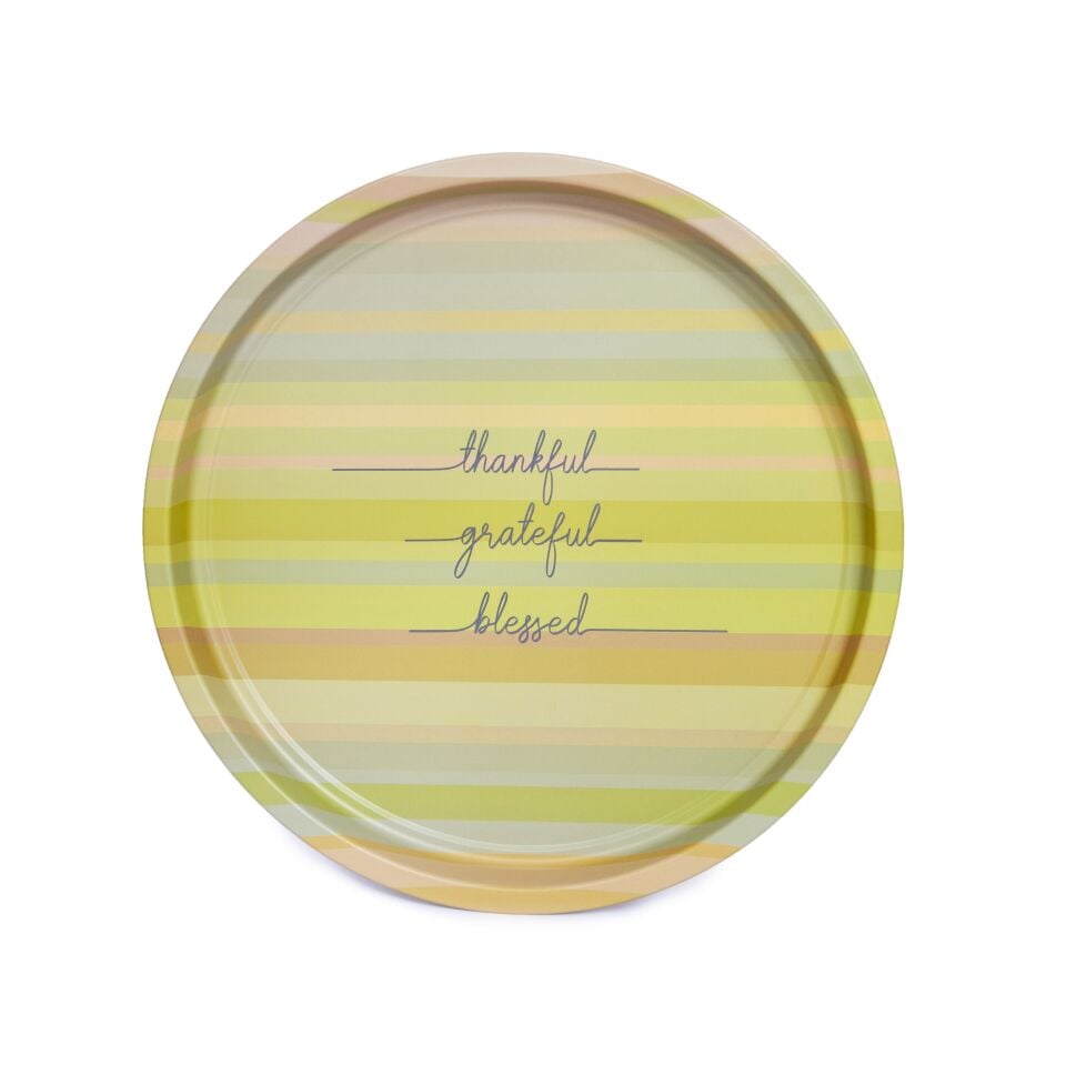 Sarkap Home Desenli Metal Tepsi Thankful