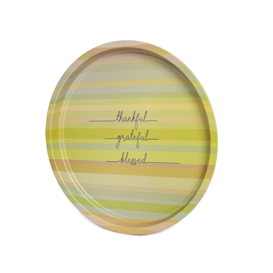 Sarkap Home Desenli Metal Tepsi Thankful