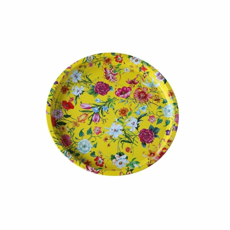 Sarkap Home Desenli Metal Tepsi SARI