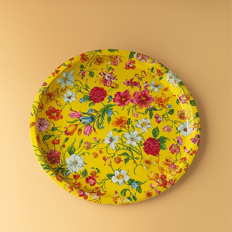 Sarkap Home Desenli Metal Tepsi SARI