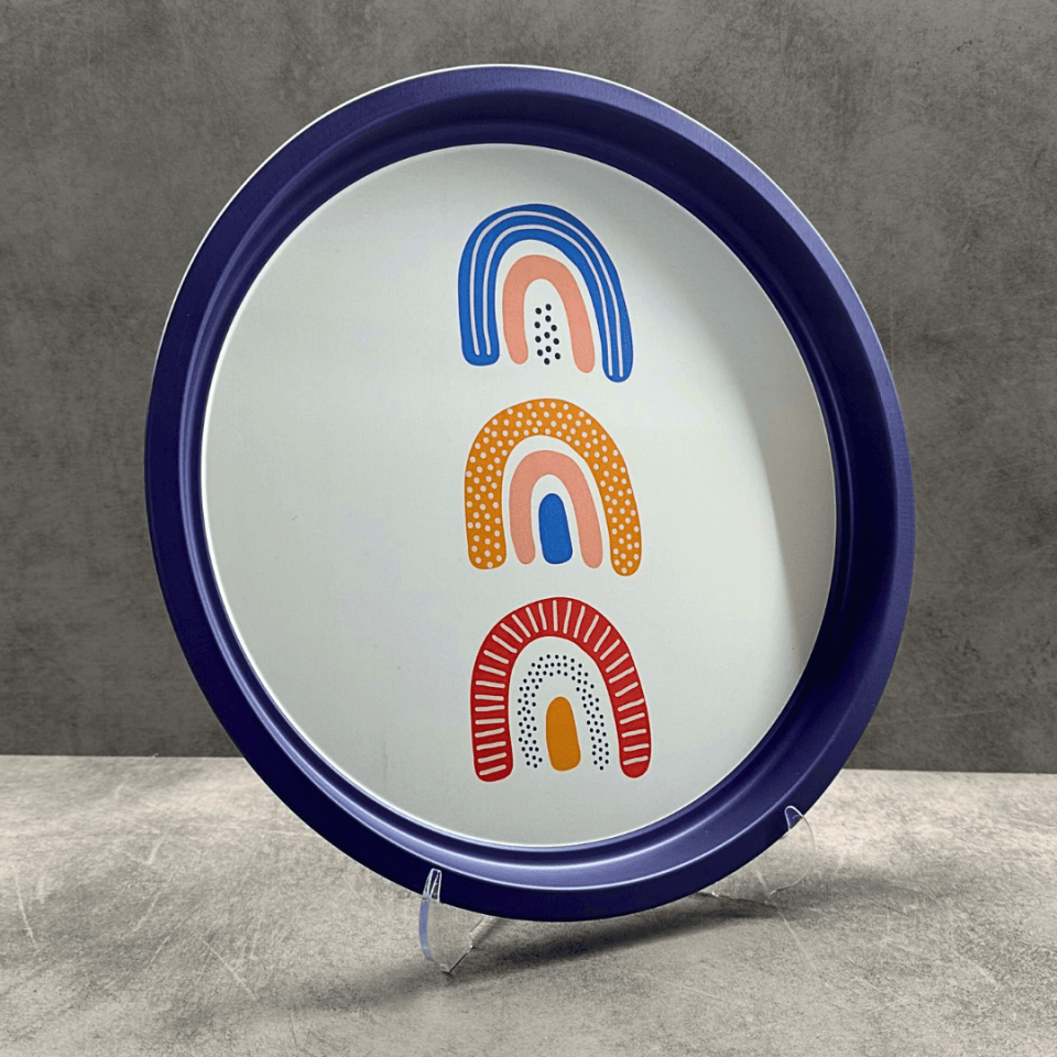 Sarkap Home Pastel Desen Metal Tepsi Gokkusakları