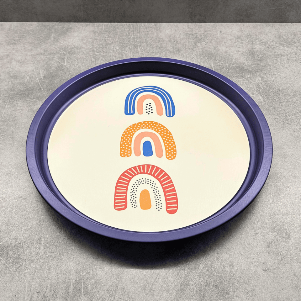 Sarkap Home Pastel Desen Metal Tepsi Gokkusakları