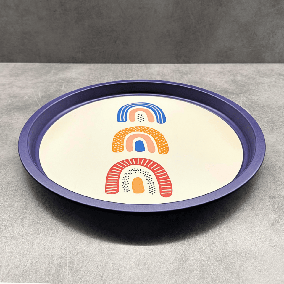 Sarkap Home Pastel Desen Metal Tepsi Gokkusakları