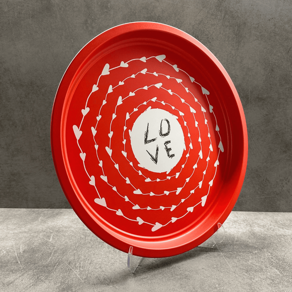 Sarkap Home Pastel Desen Metal Tepsi Love