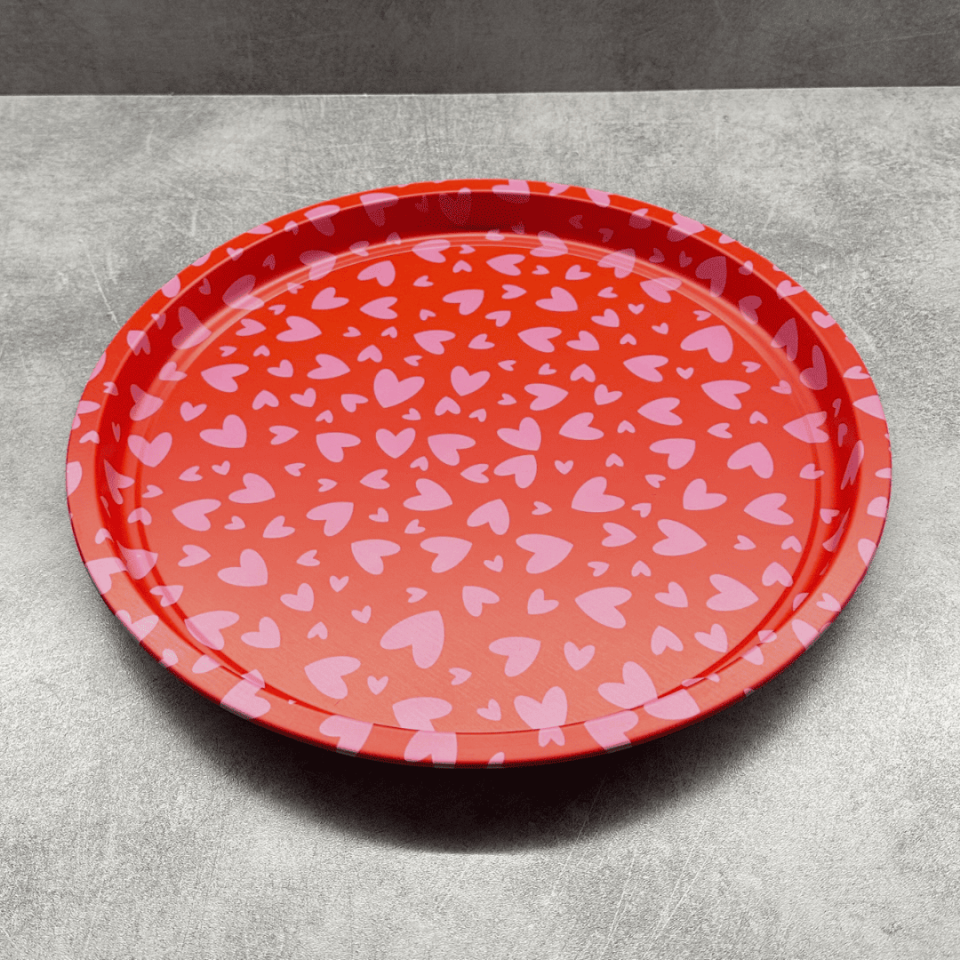 Sarkap Home Pastel Desen Metal Tepsi PembeKalpler