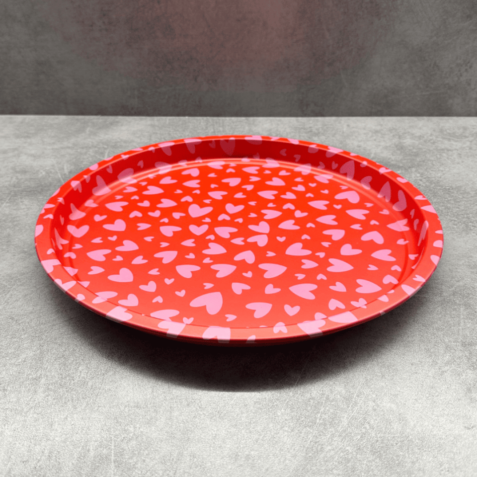Sarkap Home Pastel Desen Metal Tepsi PembeKalpler