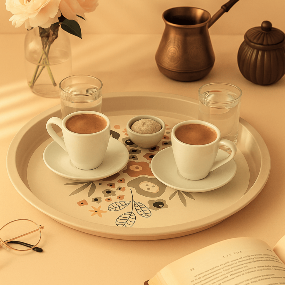 Sarkap Home Pastel Desen Metal Tepsi SoftÇiçekler