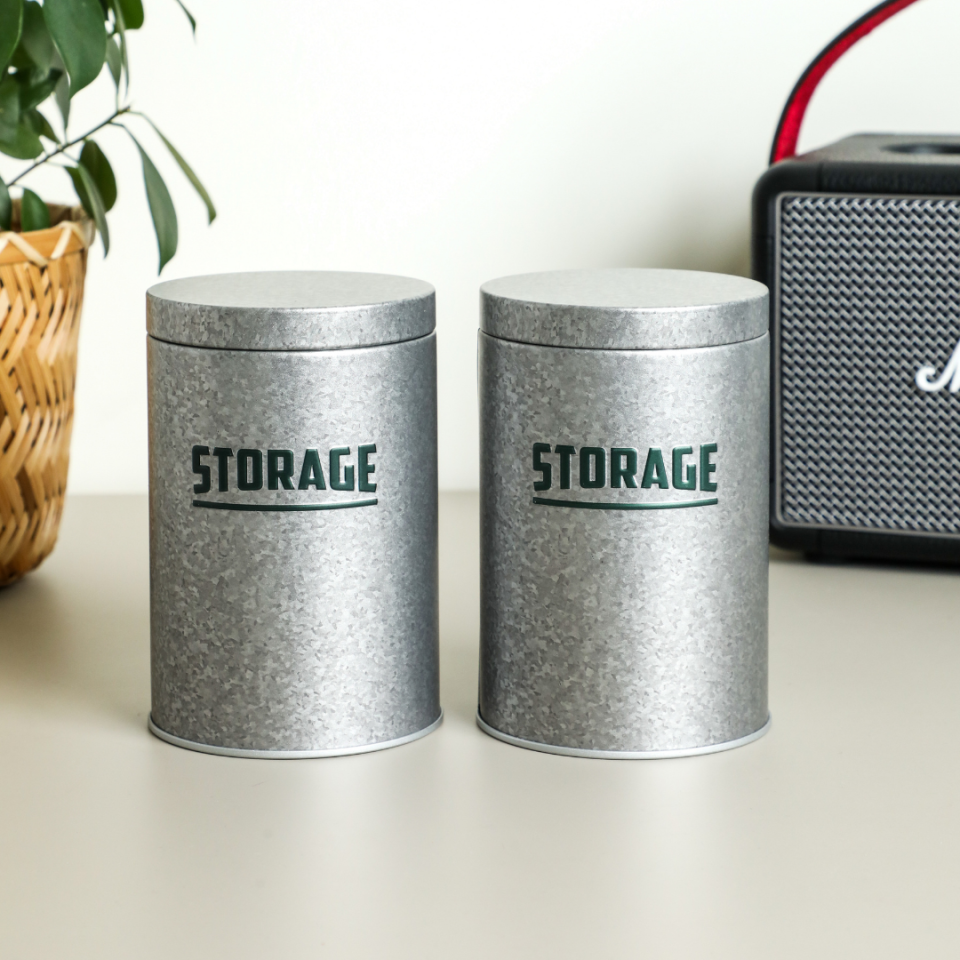 Sarkap Home Ice, Cold, Drink Seri 2'li Metal Yuvarlak Saklama Kabı Yeşil