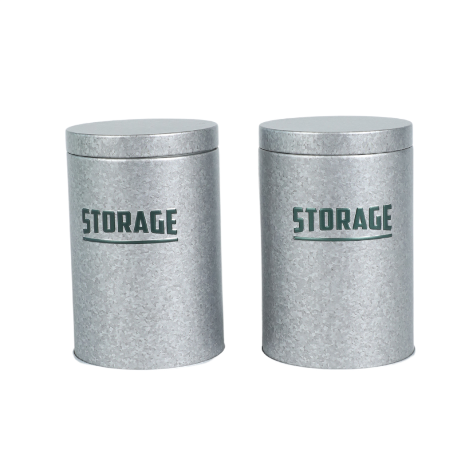 Sarkap Home Ice, Cold, Drink Seri 2'li Metal Yuvarlak Saklama Kabı Yeşil