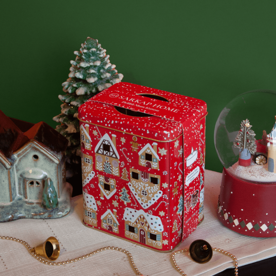 Sarkap Home Mum Kutusu Yılbaşı Kırmızı