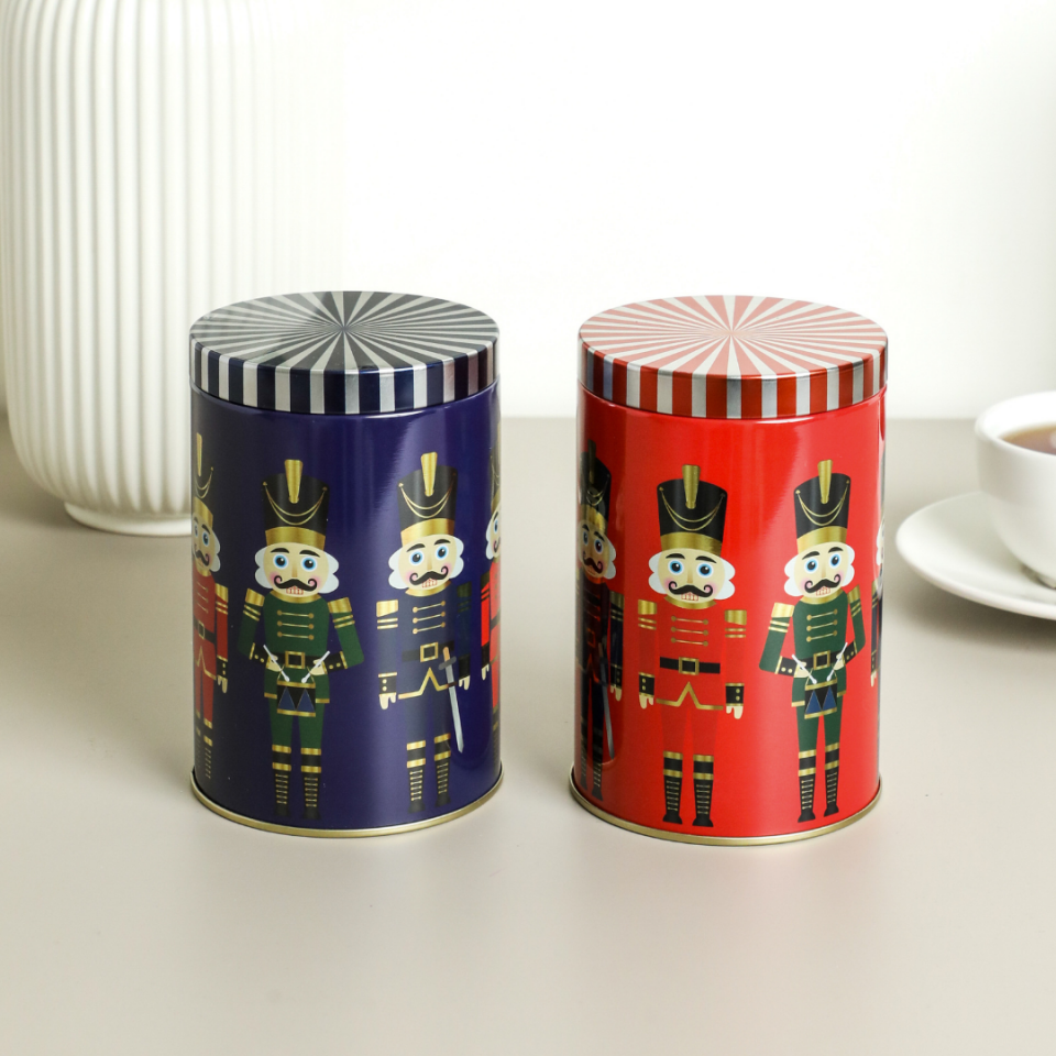 Nutcracker Seri - 2'li Metal Yuvarlak Saklama Kabı