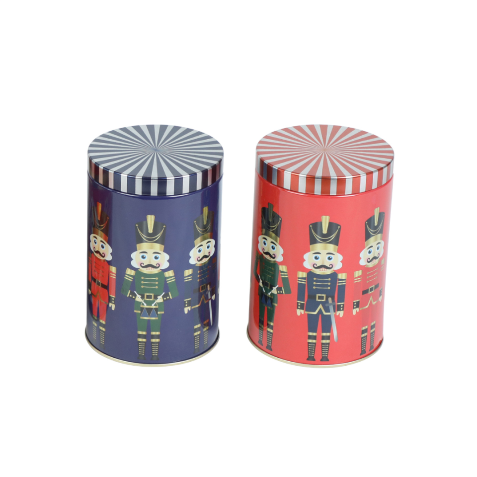 Nutcracker Seri - 2'li Metal Yuvarlak Saklama Kabı