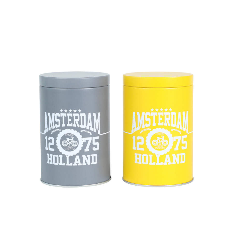 Amsterdam Seri - 2'li Metal Saklama Kabı - Sarı, Gri