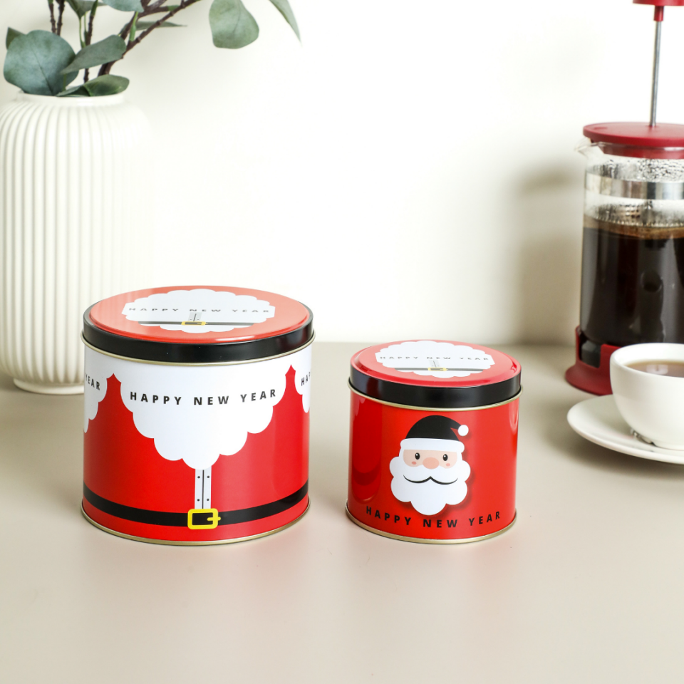 Happy New Year Seri - 2'li Metal Yuvarlak Saklama Kabı