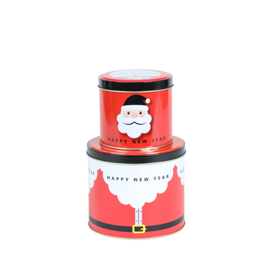 Happy New Year Seri - 2'li Metal Yuvarlak Saklama Kabı