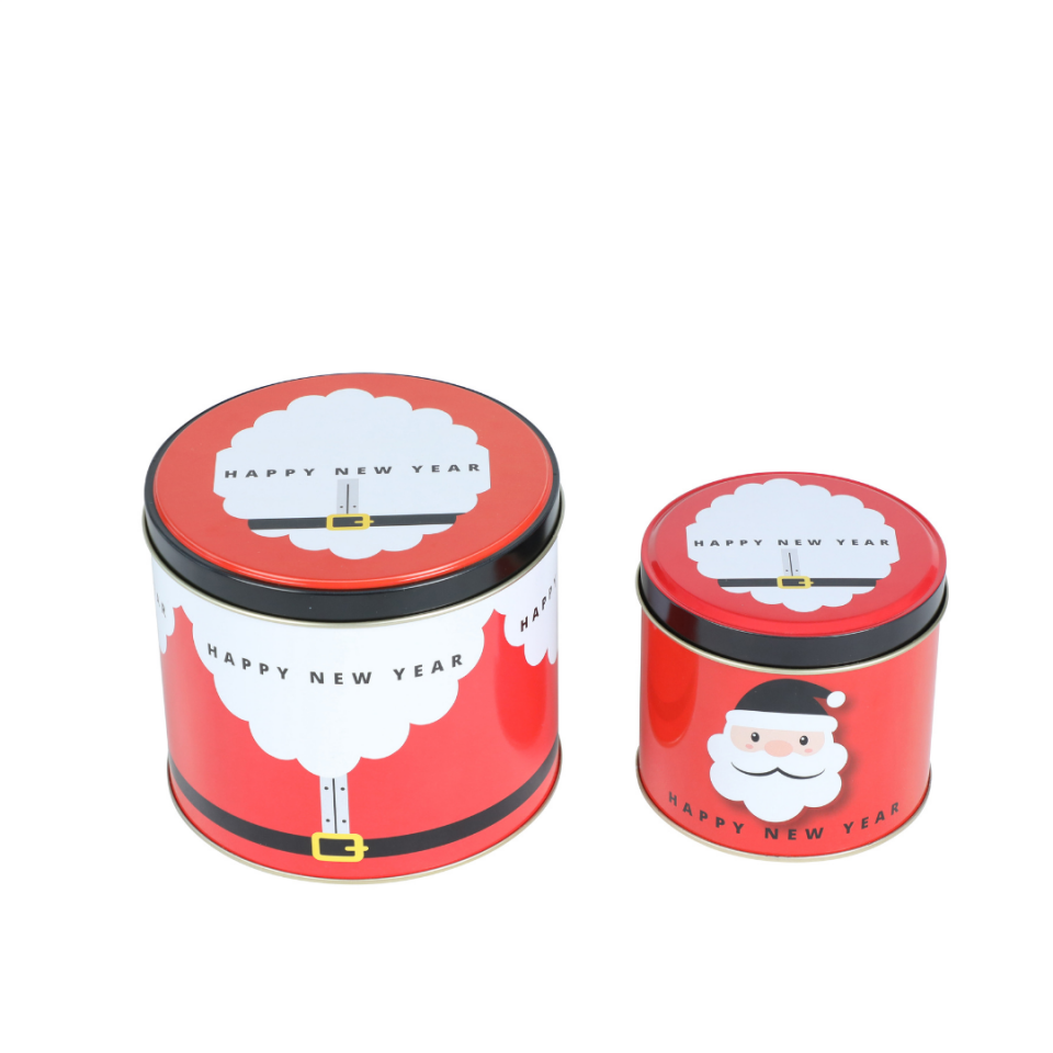 Happy New Year Seri - 2'li Metal Yuvarlak Saklama Kabı