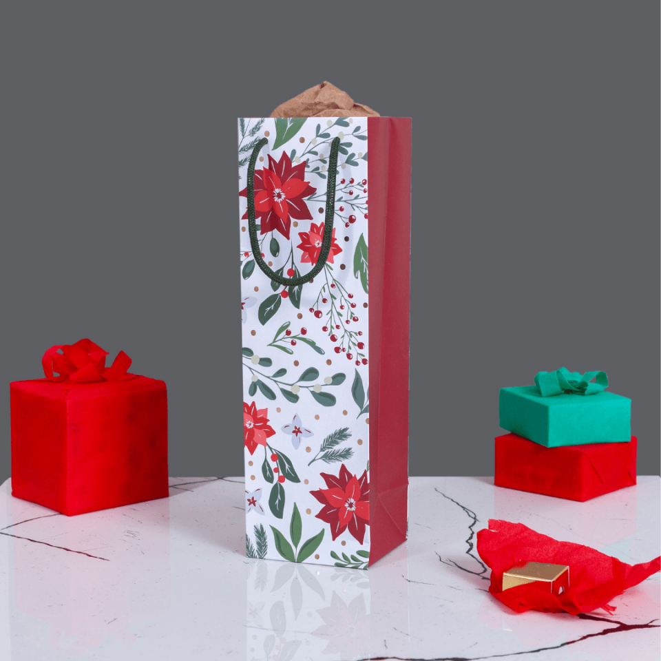 Sarkap Home Özel Tasarım Desenli Hediyelik Karton Çanta Yeşil